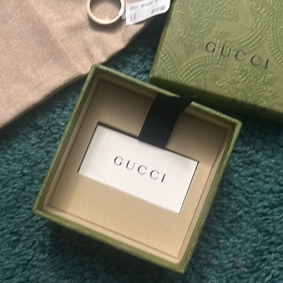 Gucci Green and Beige Box with silver ring - Picture 7 of 7